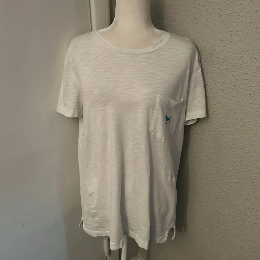 PINK Victoria Secret Short Sleeve Campus T-Shirt S Cozycore Preppy Casual Comfy - Picture 2 of 8